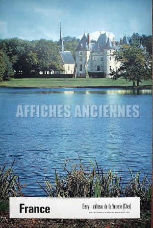 FRANCE BERRY CHATEAU DE LA VERRERIE CHER AFFICHE ORIGINALE FORMAT 40X60 CM CIRCA 1960