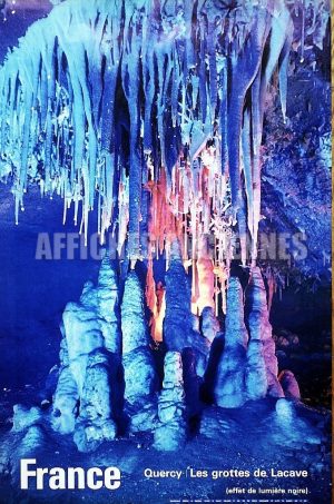 FRANCE DORDOGNE PéRIGORD QUERCY LES GROTTES DE LACAVE AFFICHE ORIGINALE FORMAT 40X60 CM CIRCA 1960