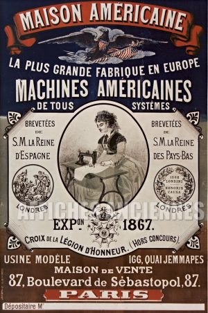 Reproduction d'affiche ancienne machines américaines