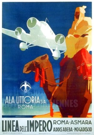 reproduction affiche ancienne ALA LITTORIA ROMA ASMARA