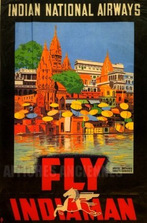reproduction affiche ancienne INDIAN NATIONAL AIRWAYS