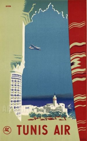 reproduction affiche ancienne Tunis air
