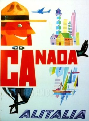reproduction affiche ancienne alitalia canada