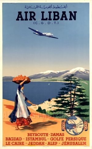 reproduction affiche ancienne AIR LIBAN
