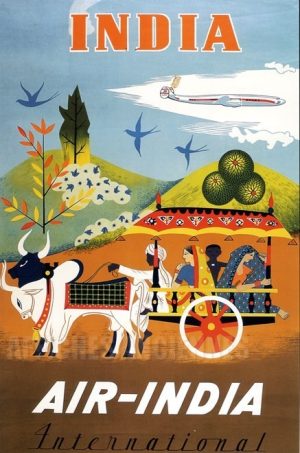 reproduction affiche ancienne AIR INDIA