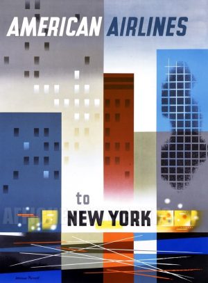 reproduction affiche ancienne NEW YORK AMERICAN AIRLINES
