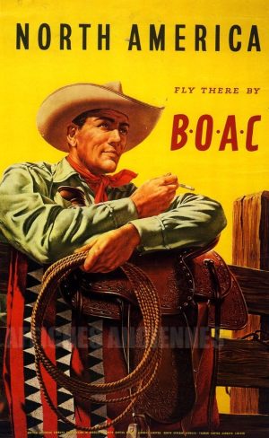 reproduction affiche ancienne BOAC FLY TO NORTH AMERICA