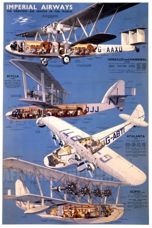 REPRODUCTION AFFICHE ANCIENNE IMPERIAL AIRWAYS