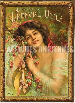 REPRODUCTION D'AFFICHE ANCIENNE BISCUITS LEFEVRE UTILE