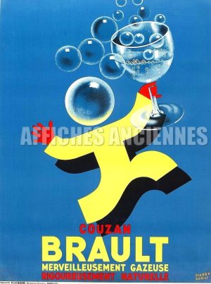 REPRODUCTION D'AFFICHE ANCIENNE EAU GAZEUSE BRAULT COUZAN.