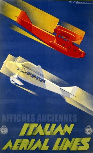 REPRODUCTION AFFICHE ANCIENNE ITALIE ITALIAN AERIAL LINES