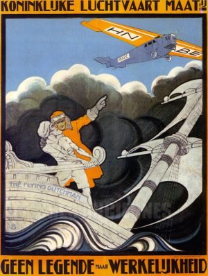 REPORDUCTION AFFICJHE ANCIENNE AVIATION KLM THE FLYING DUTCHMAN