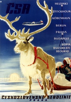 REPRODUCTION AFFICHE ANCIENNE CSH STOCKhOLM BERLIN BUDAPEST