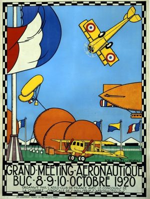 REPRODUCTION AFFICHE ANCIENNE MEETING AERONAUTIQUE 1920 MALLET-STEVENS
