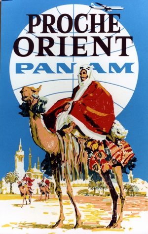 REPRODUCTION AFFICHE ANCIENNE PROCHE ORIEN PAN AM