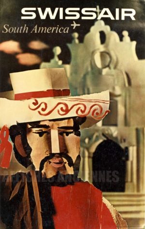 REPRODUCTION AFFICHE ANCIENNE SWISSAIR SOUTH AMERICA