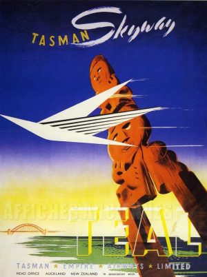 REPRODUCTION AFFICHE ANCIENNE TASMAN SKYWAY