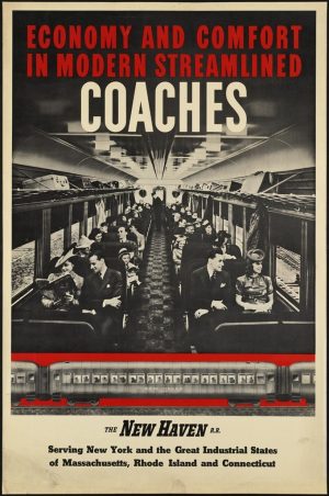 AFFICHE TRAIN COACHES NEW YORK NEW HAVEN