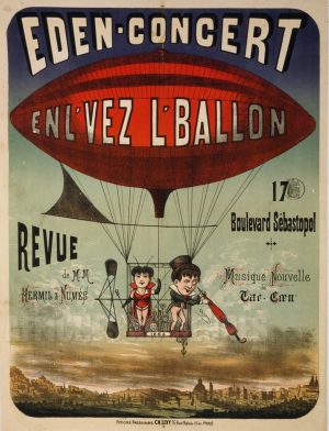 REPRODUCTION AFFICHE ANCIENNE MONTGOLFIERE EDEN CONCERT