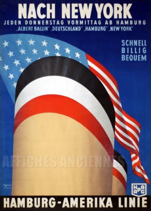 AFFICHE NEW YORK HAMBURG AMERIKA LINIE