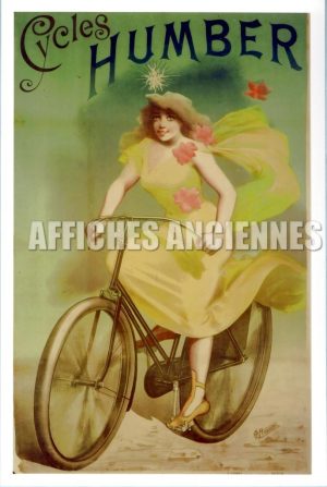 reproduction affiche ancienne vélo bicyclette humber