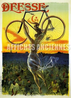 reproduction affiche ancienne vélo, bicyclette déeese