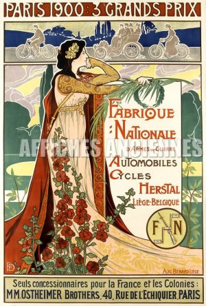 reproduction affiche ancienne grands prix automobiles cycles velo