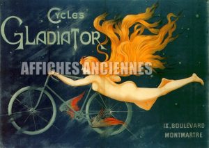 reproduction affiche ancienne bicyclette velo cycles gladiator