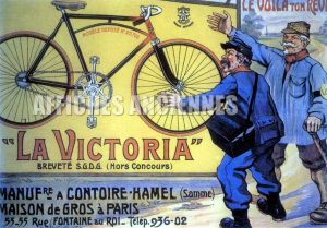 reproduction affiche ancienne velo bicyclette la victoria