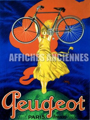 reproduction affiche ancienne velo bicyclette peugeot