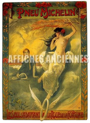 reproduction affiche ancienne velo bicyclette pneu michelin
