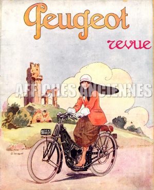 reproduction affiche ancienne velo bicyclette peugeot 1925
