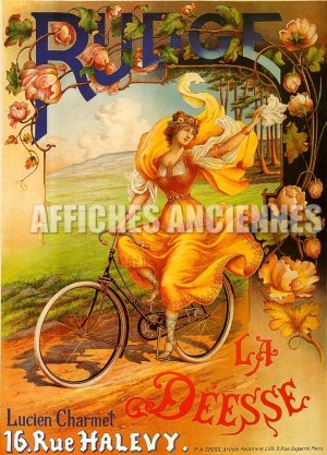 reproduction affiche ancienne vélo bicyclette la  déesse