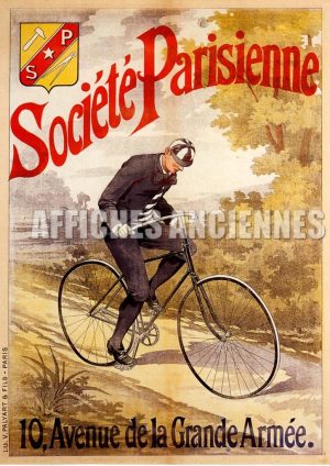 reproduction affiche ancienne vélo bicyclette société parisienne