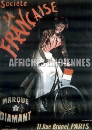reproduction affiche ancienne vélo bicyclette le diamant paris