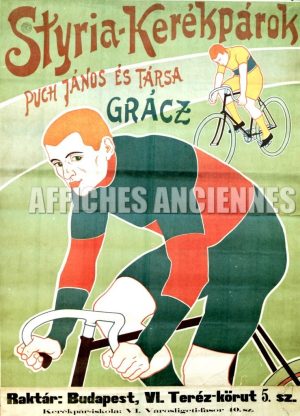reproduction affiche ancienne vélo bicyclette styria budapest hongrie