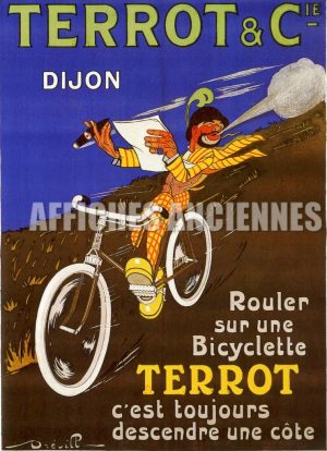 reproduction affiche ancienne vélo bicyclette terrot dijon