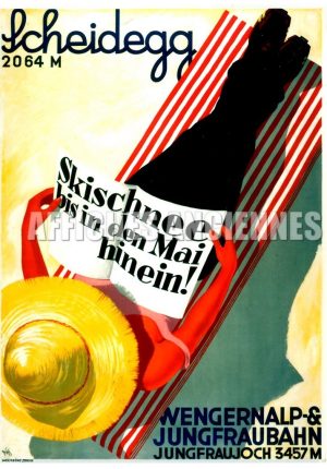 REPRODUCTION AFFICHE ANCIENNE SCHEIDEGG VACANCES HIVER