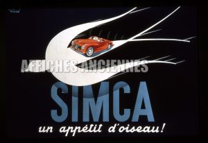 reproduction affiche ancienne auto voitre simca
