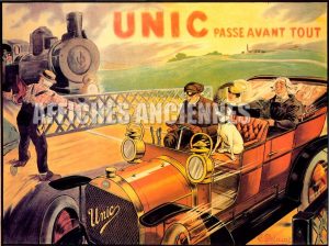 reproduction affiche ancienne voiture auto unic