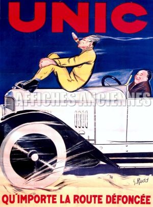 reproduction affiche ancienne voiture automobile unic