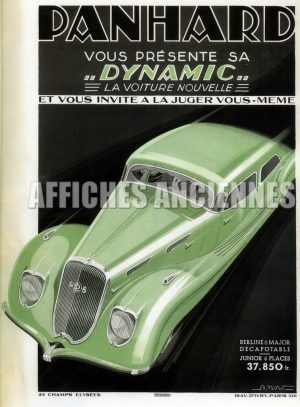 reproduction affiche ancienne voiture panhard dynamic