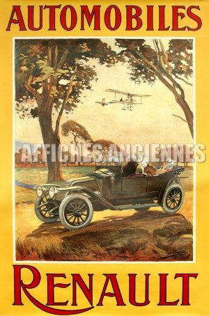 reproduction affiche ancienne automobiles renault