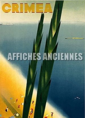 REPRODUCTION AFFICHE ANCIENNE DE VOYAGE  CRIMEA CRIMEE