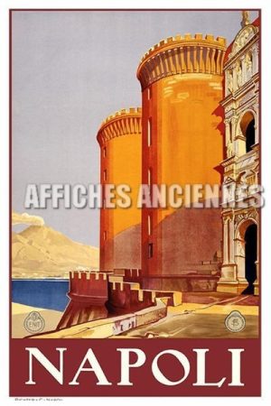 REPRODUCTION AFFICHE ANCIENNE NAPLES NAPOLI ITALIE VESUVE