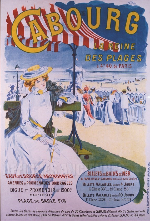 Cabourg la Reine des Plages - VINTAGE POSTER BANK - thème Plage - reproduction numérique d'affiche ancienne