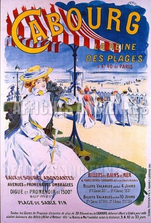NORMANDIE Cabourg la Reine des Plages - VINTAGE POSTER BANK - thème Plage - reproduction numérique d'affiche ancienne