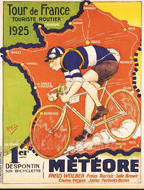 reproduction affiche ancienne Tour de France 1925 - VINTAGE POSTER BANK - thème Sports- reproduction numérique d'affiche ancienne