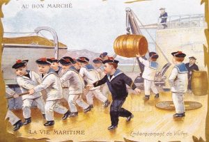 AFFICHE Au Bon Marché la vie à bord - VINTAGE POSTER BANK - thème Spectacles - reproduction numérique d'affiche ancienne