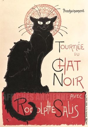 REPRODUCTION AFFICHE TOURNEE DU CHAT NOIR RODOLPHE SALIS